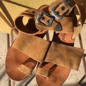 COPY - Free People tan suede sandal with cute buckle